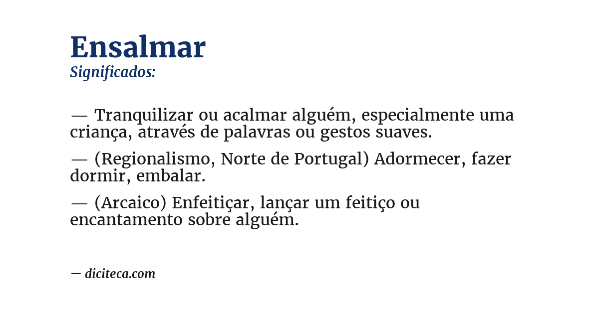 Significado de ensalmar