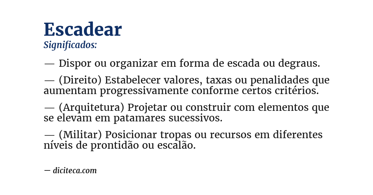 Significado de escadear