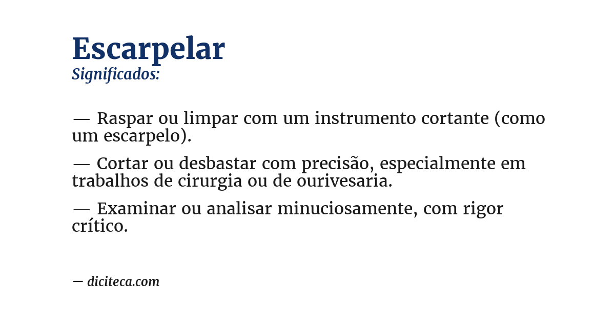 Significado de escarpelar