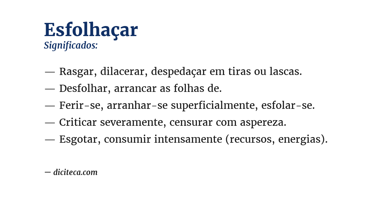 Significado de esfolhaçar