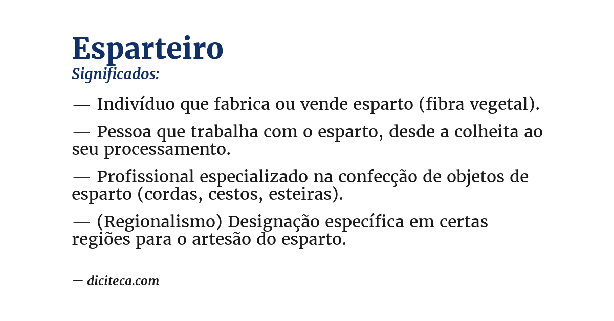 Significado de esparteiro