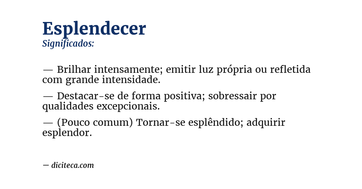 Significado de esplendecer
