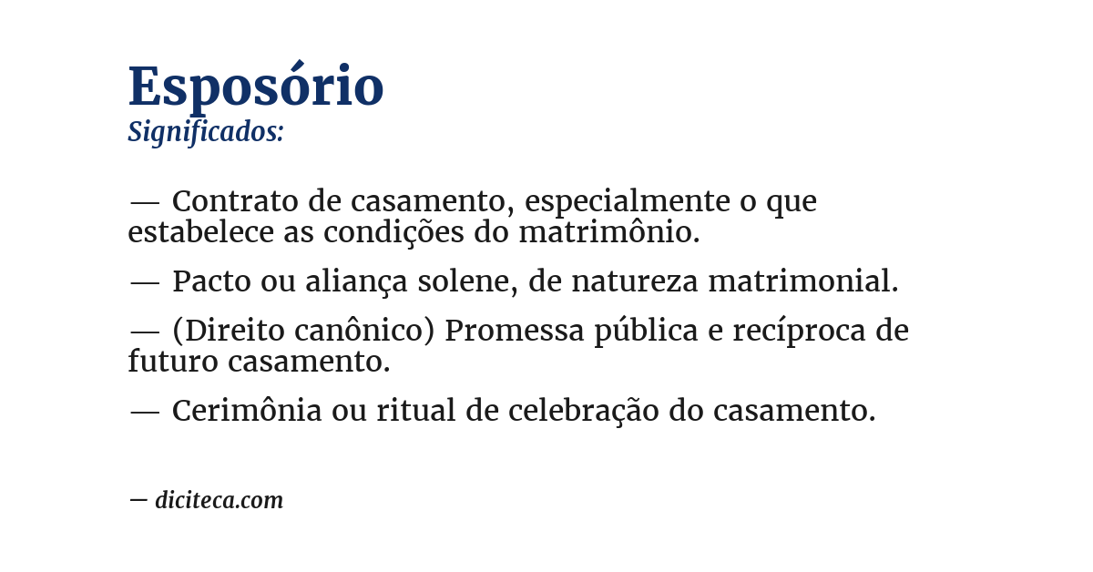 Significado de esposório