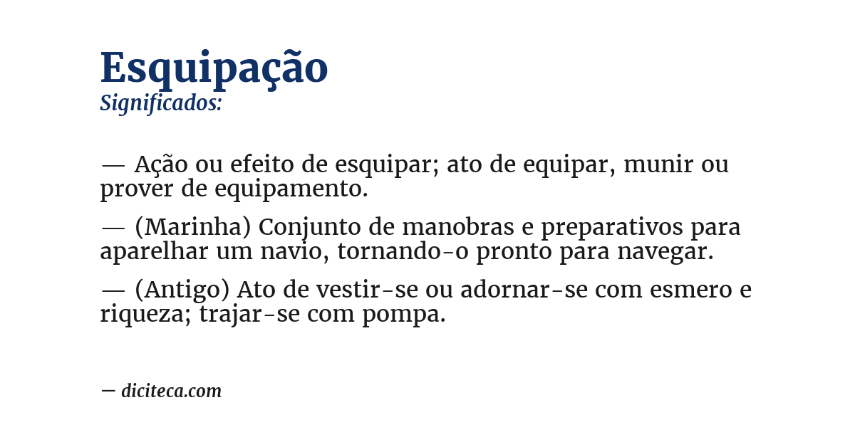 Significado de esquipação