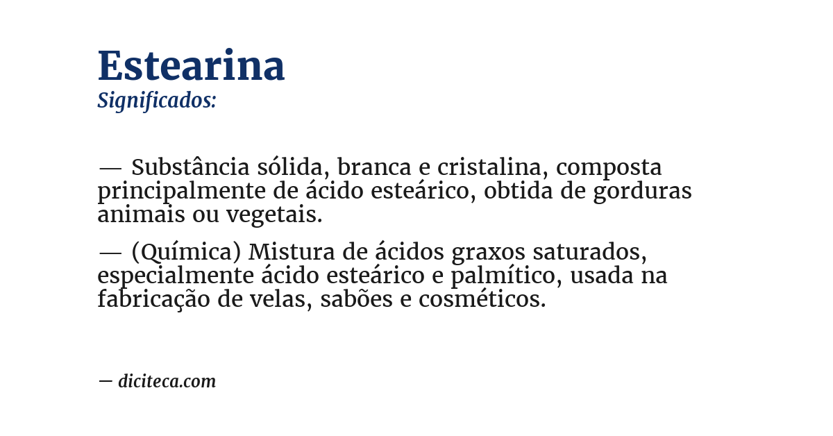 Significado de estearina
