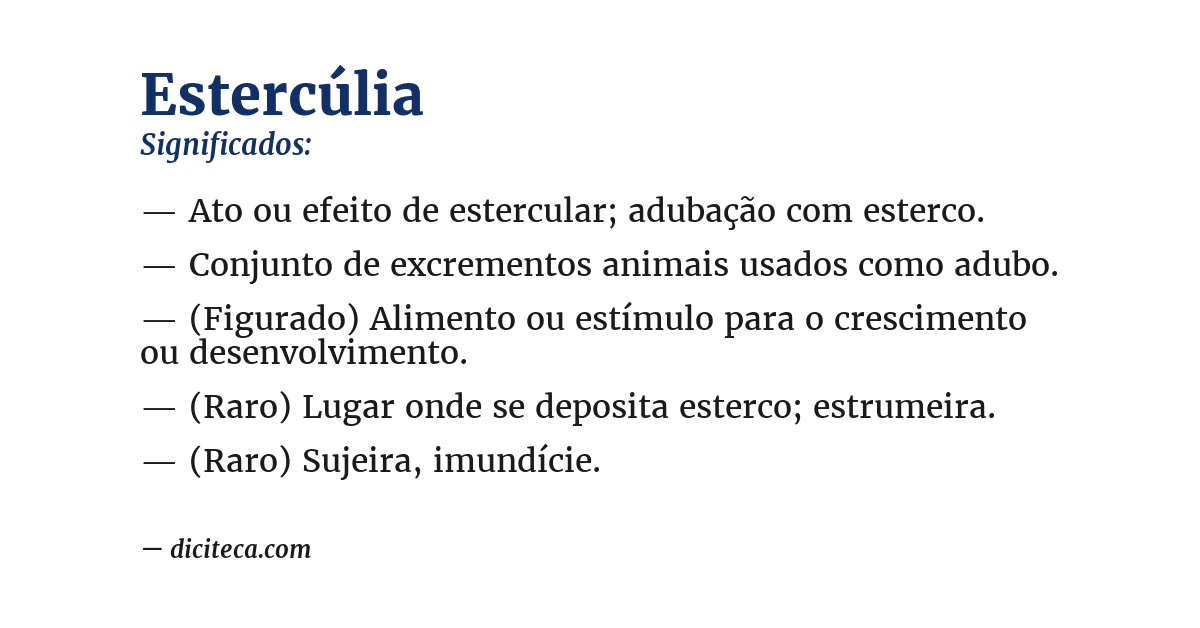 Significado de estercúlia