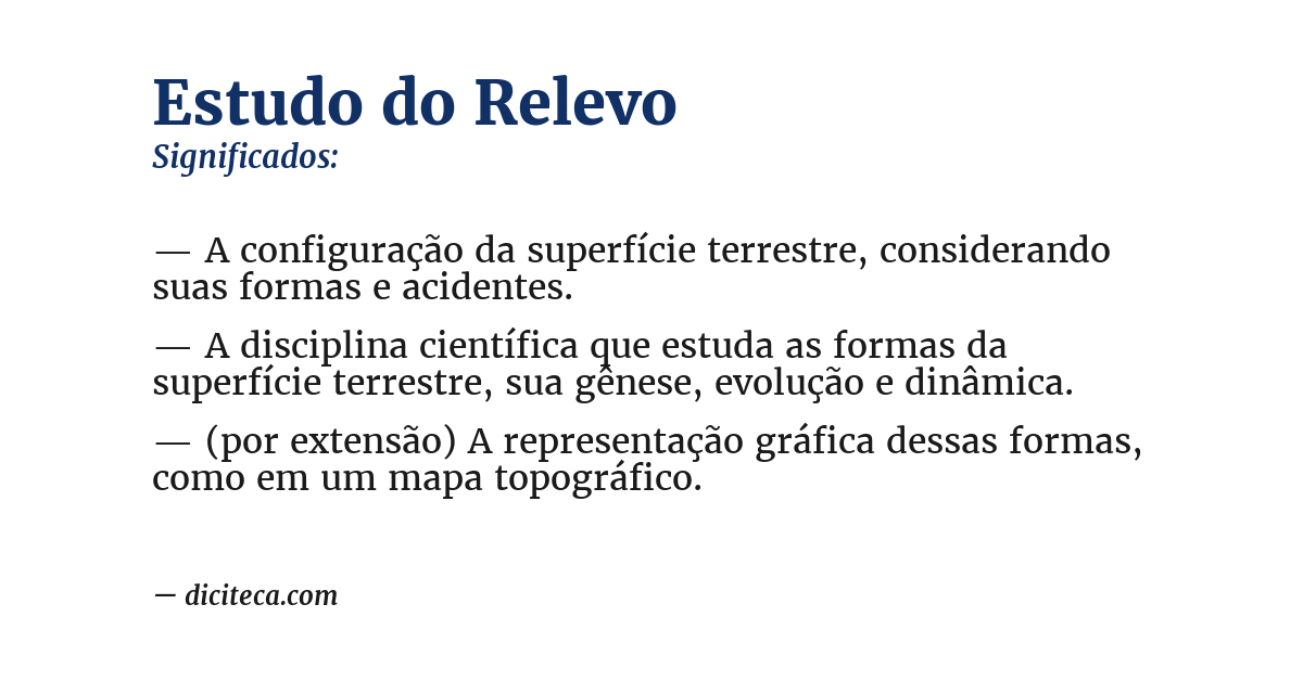 Significado de estudo do relevo