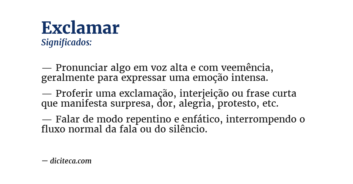 Significado de exclamar