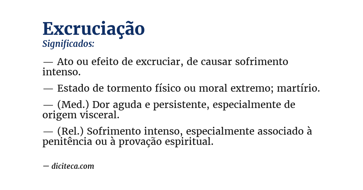 Significado de excruciação