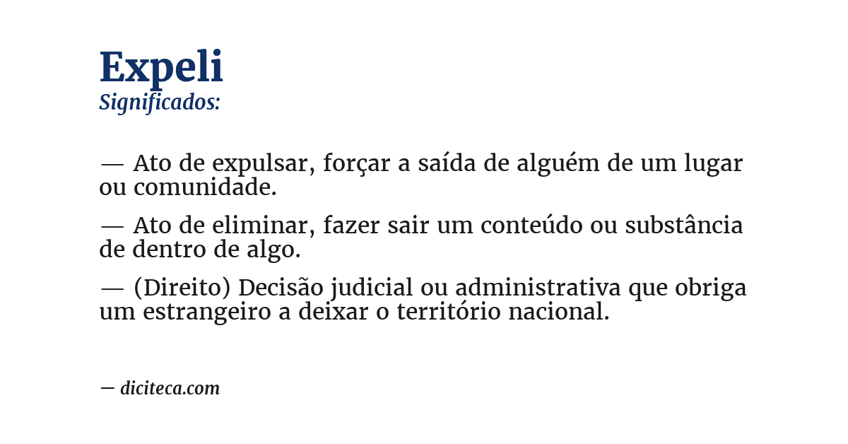 Significado de expeli