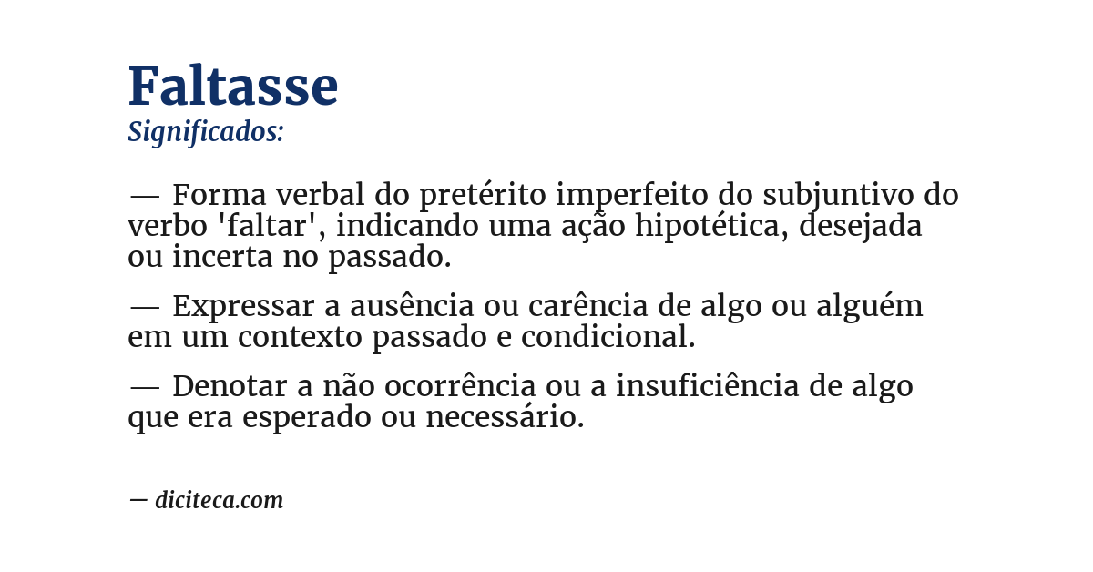Significado de faltasse