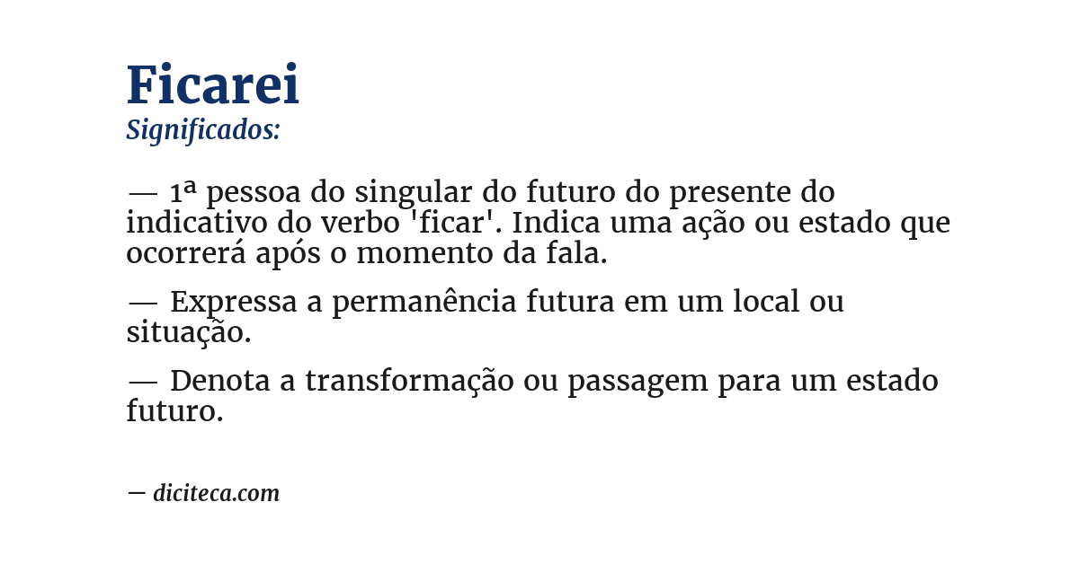 Significado de ficarei
