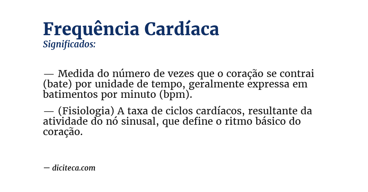 Significado de frequência cardíaca