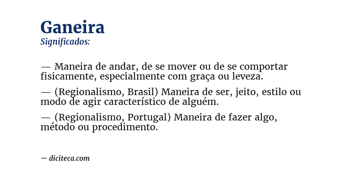 Significado de ganeira