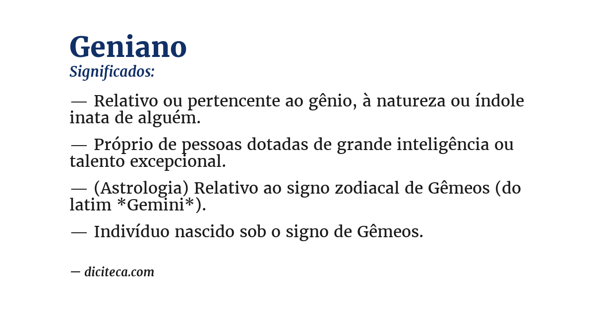Significado de geniano