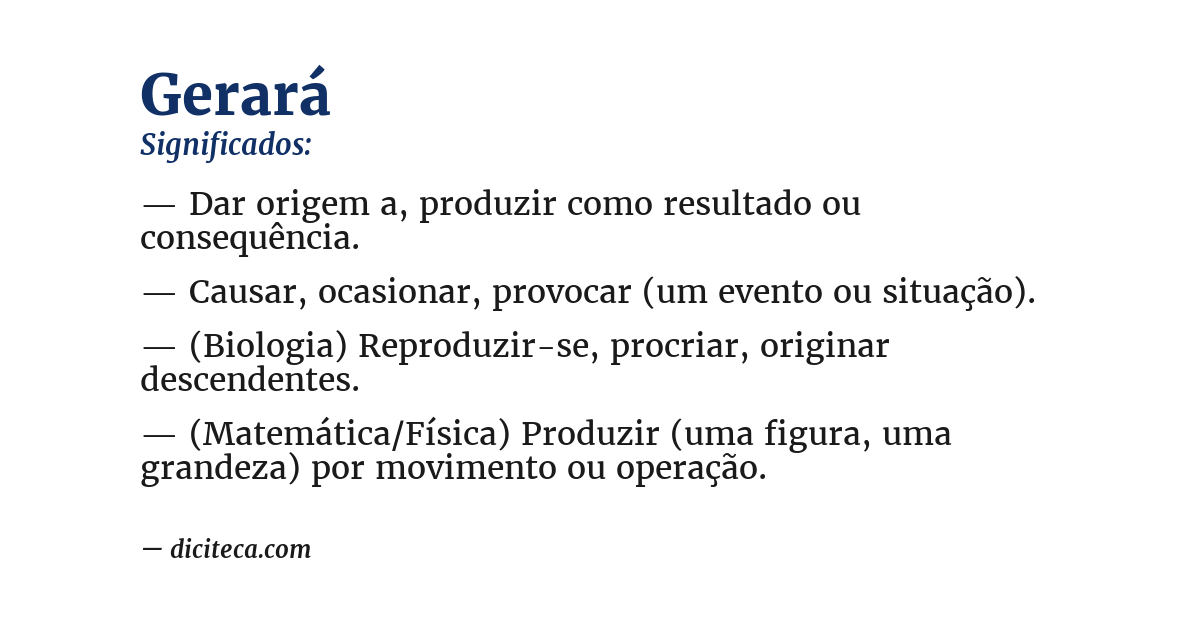 Significado de gerará