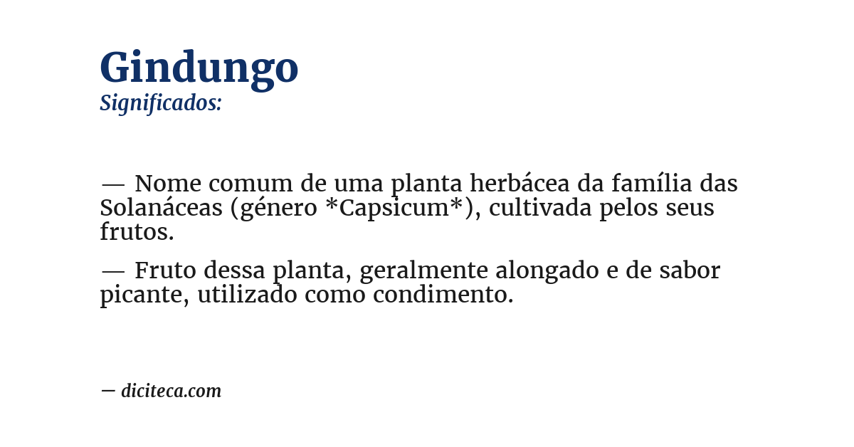 Significado de gindungo