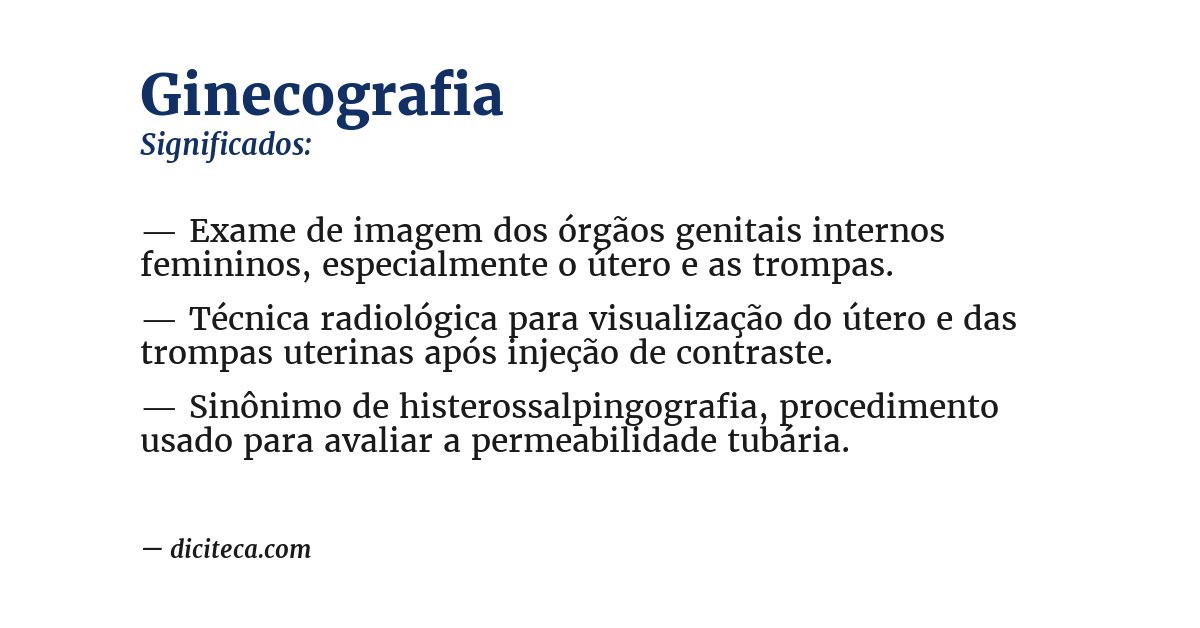 Significado de ginecografia