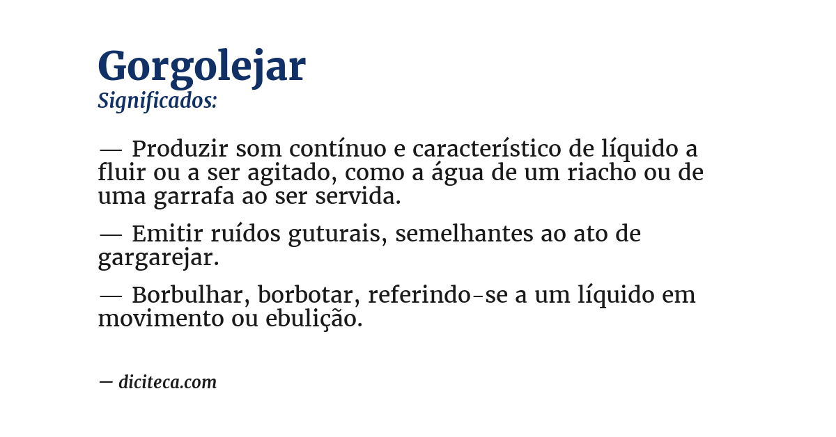 Significado de gorgolejar