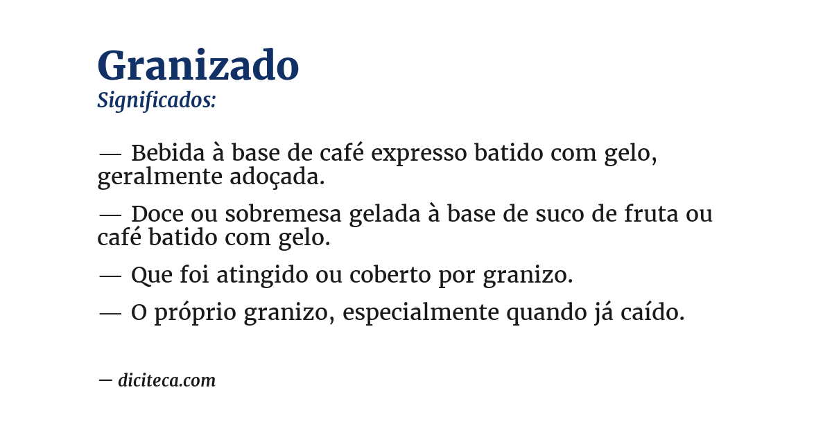 Significado de granizado