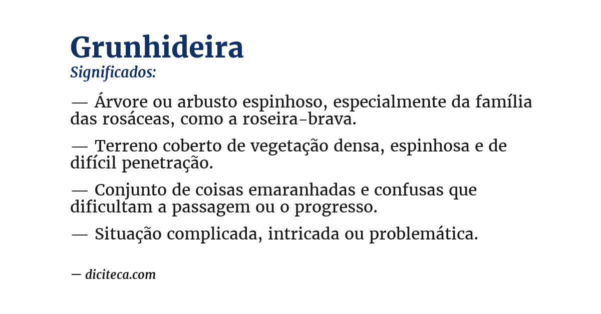 Significado de grunhideira