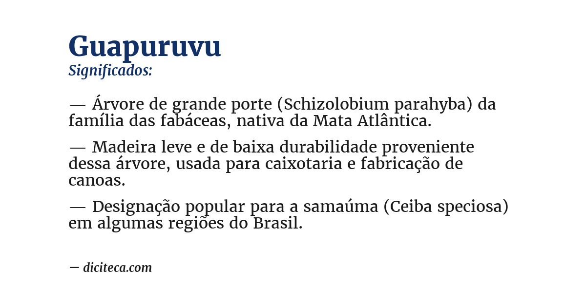 Significado de guapuruvu