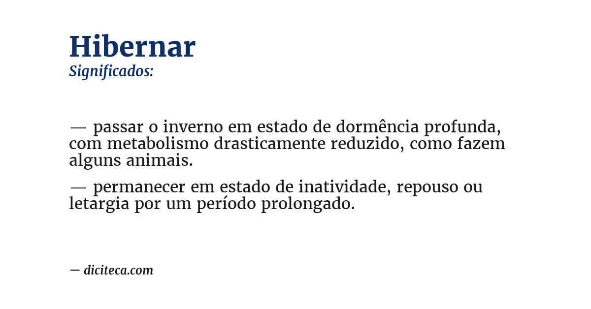 Significado de hibernar