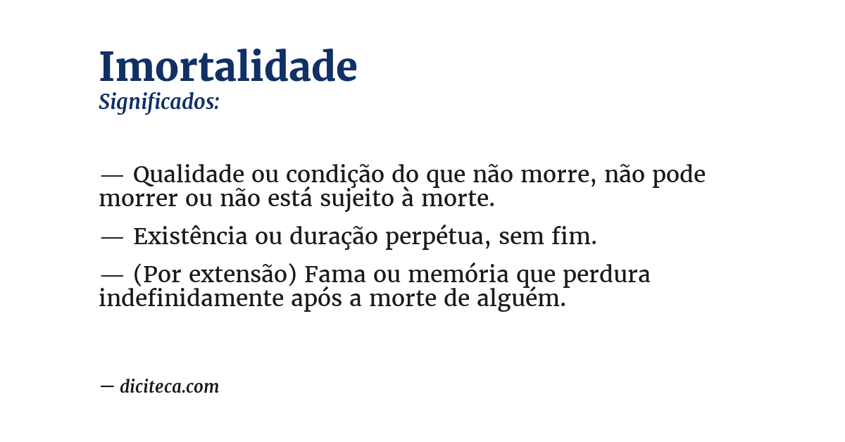 Significado de imortalidade