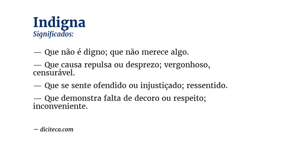 Significado de indigna