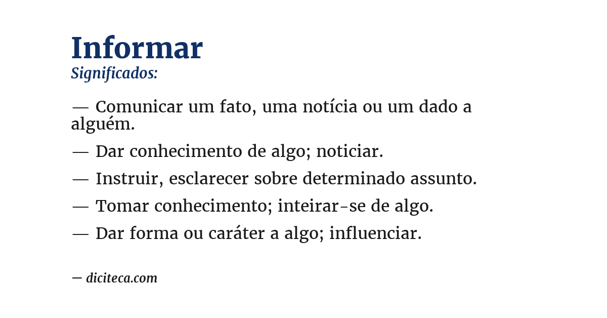 Significado de informar