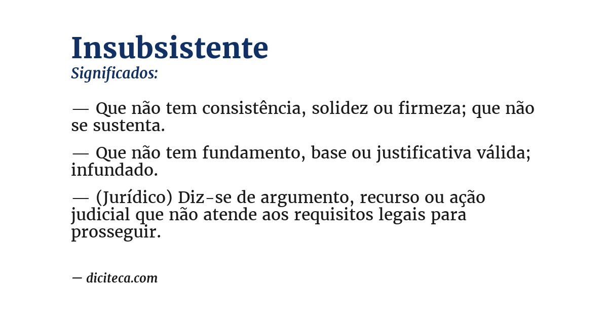 Significado de insubsistente
