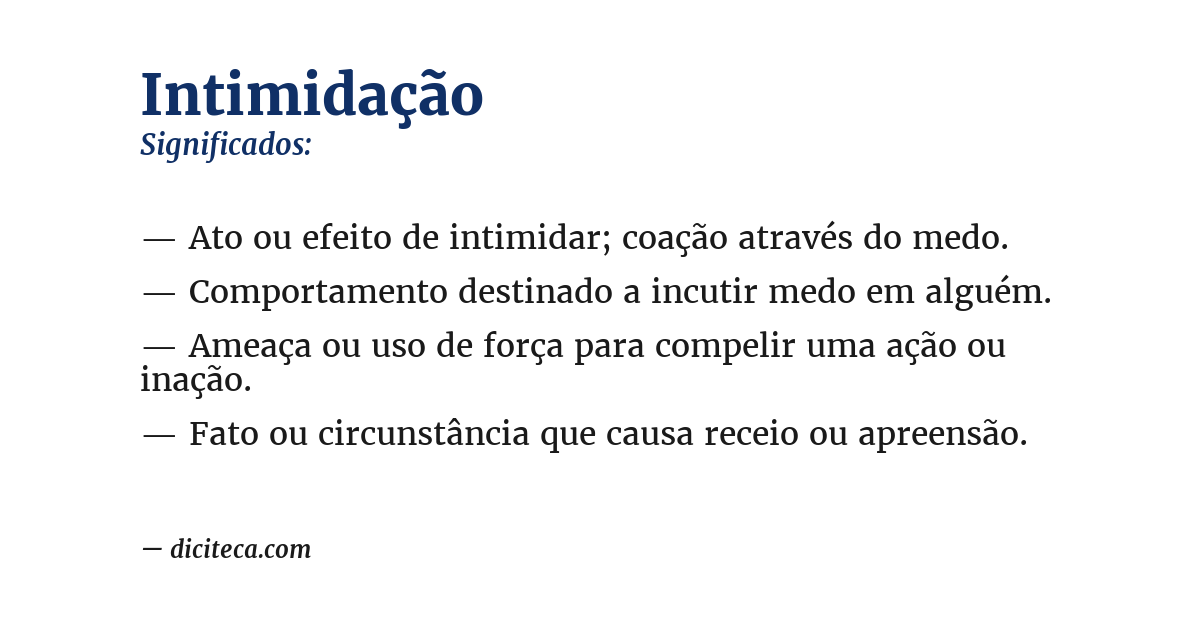 Significado de intimidação
