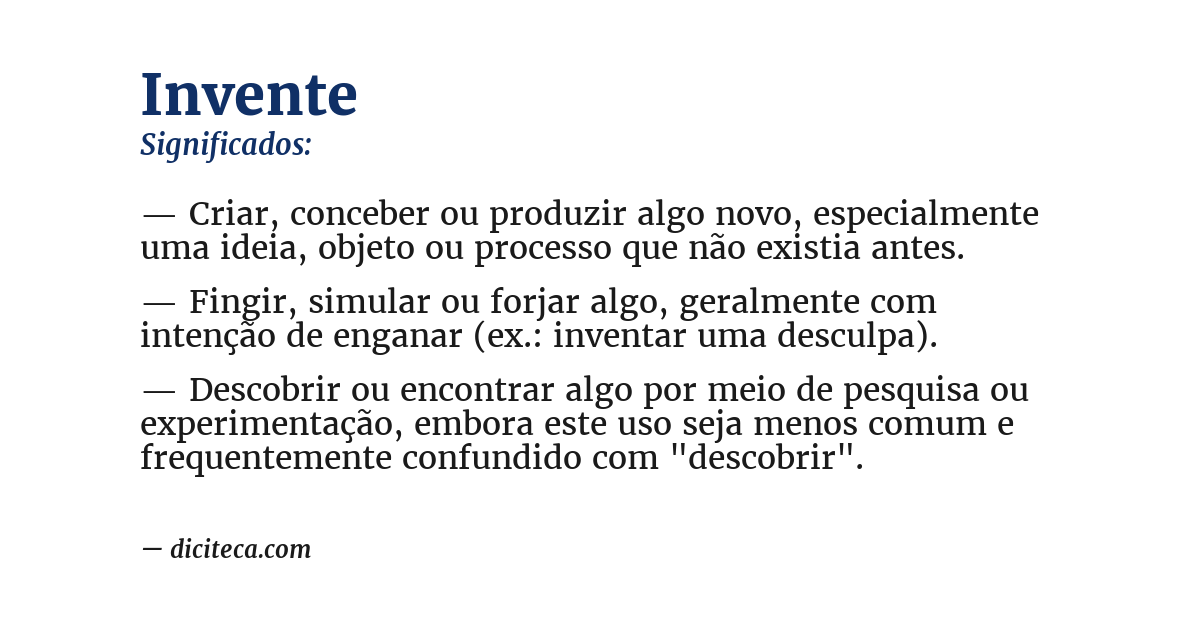 Significado de invente