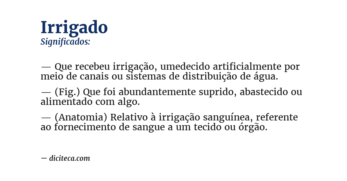 Significado de irrigado