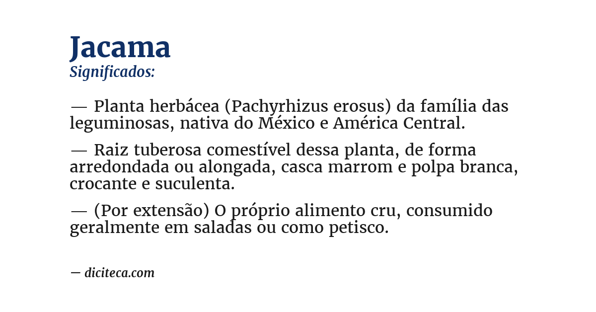 Significado de jacama