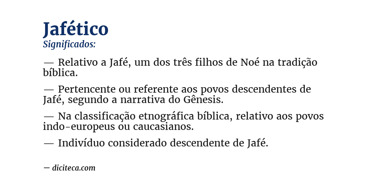 Significado de jafético