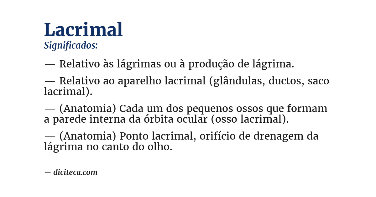 Significado de lacrimal