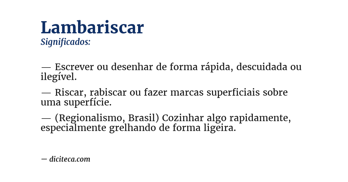 Significado de lambariscar