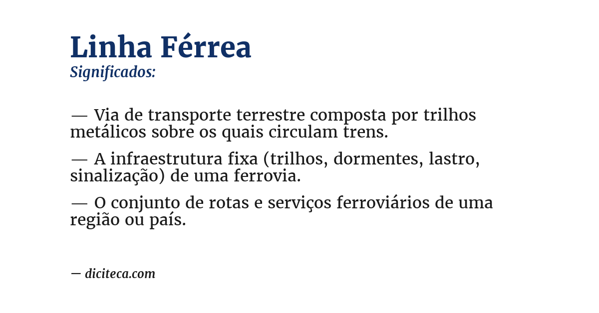 Significado de linha férrea