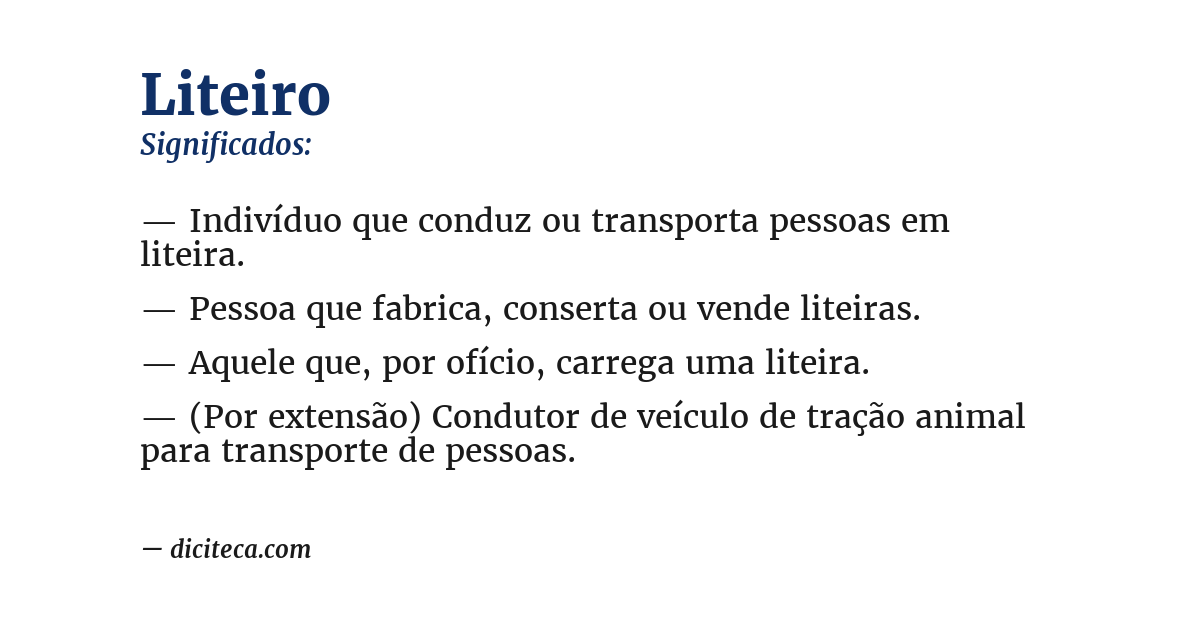 Significado de liteiro