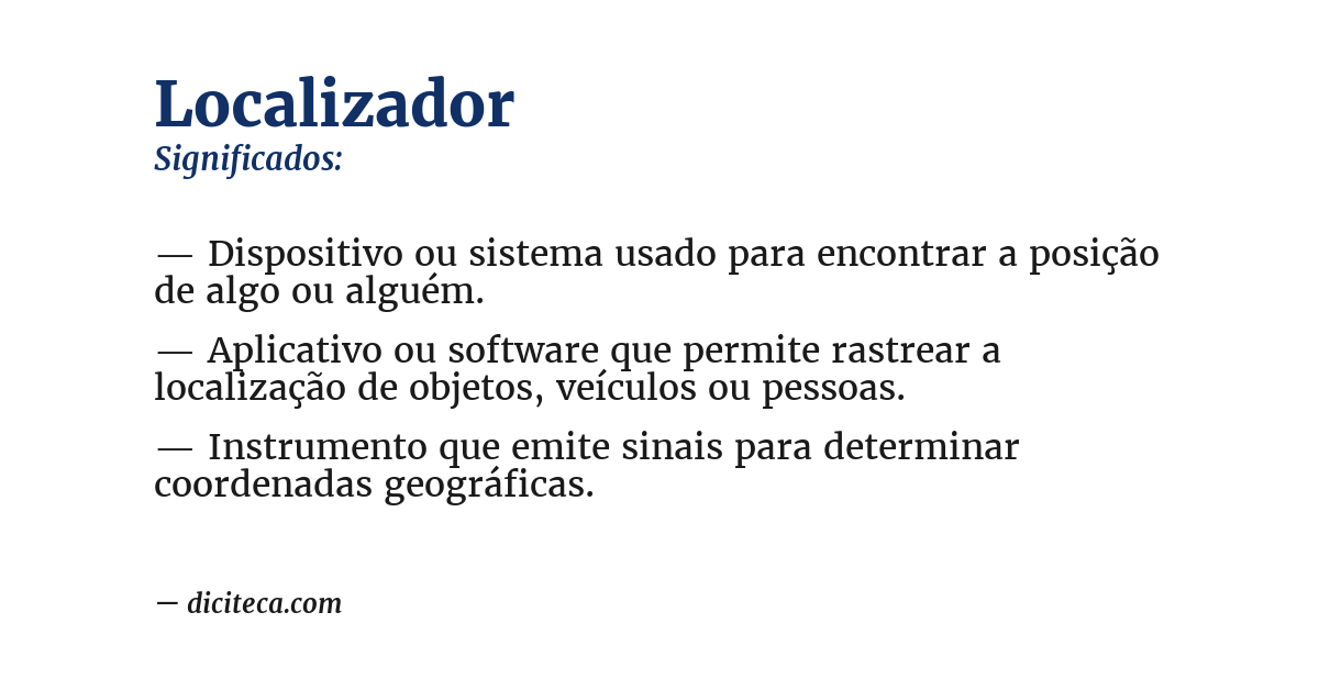 Significado de localizador