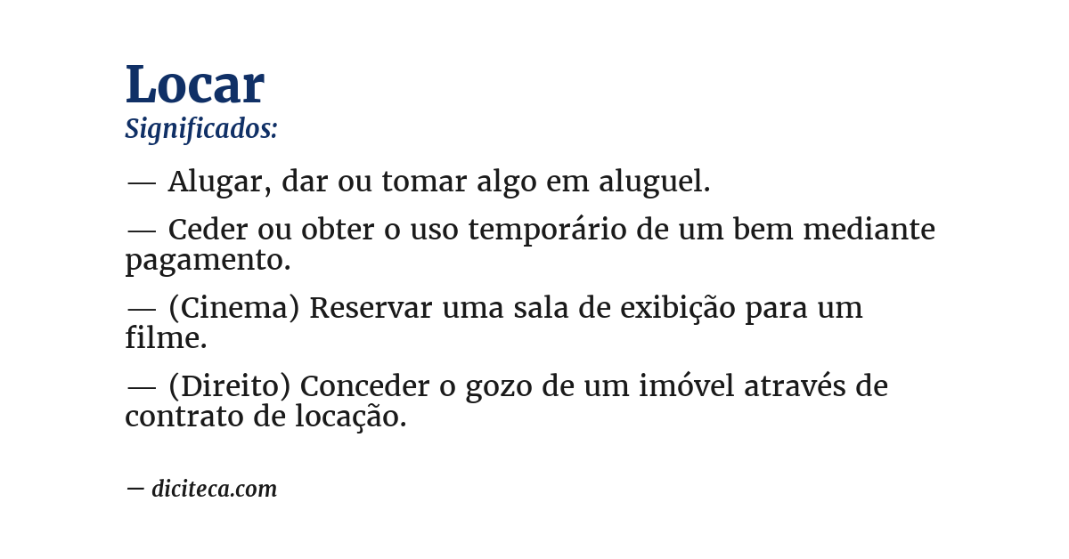 Significado de locar