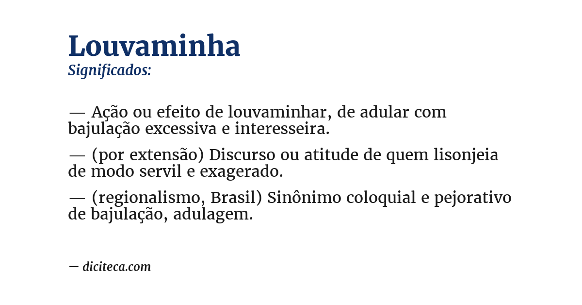 Significado de louvaminha