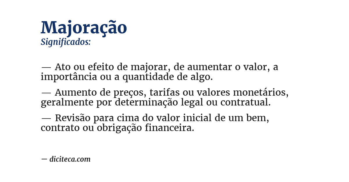 Significado de majoração