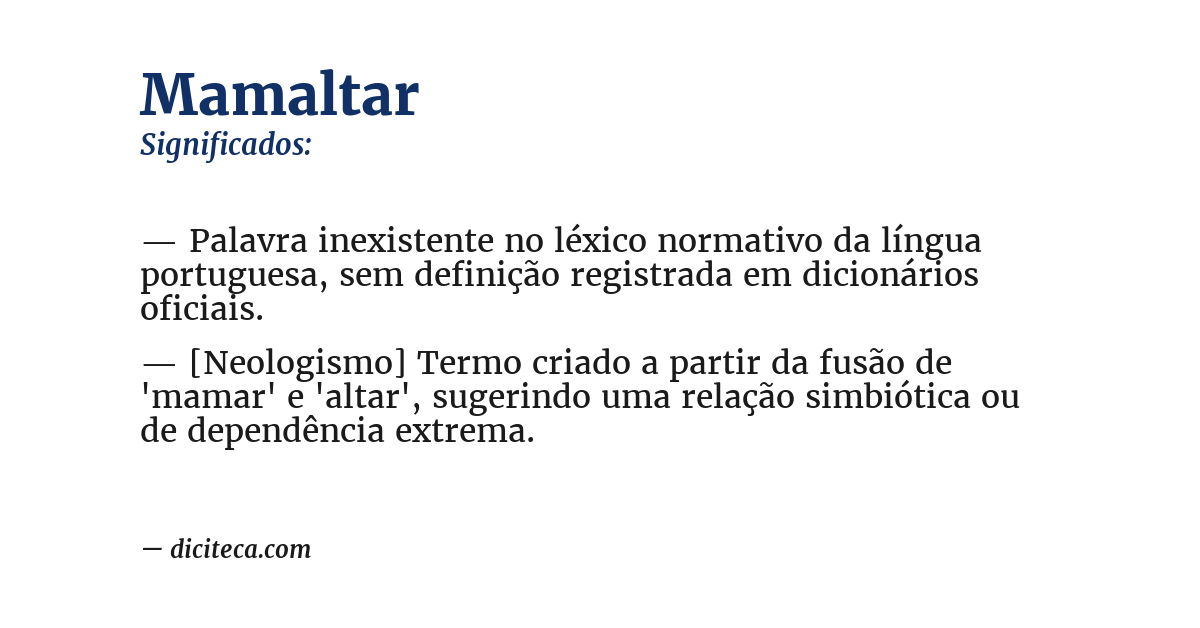 Significado de mamaltar