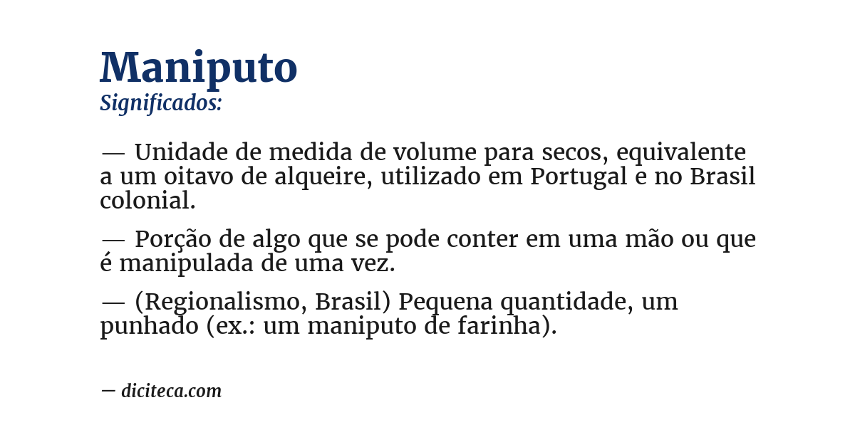 Significado de maniputo