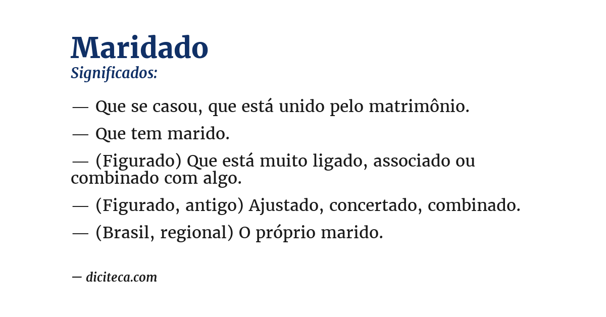 Significado de maridado
