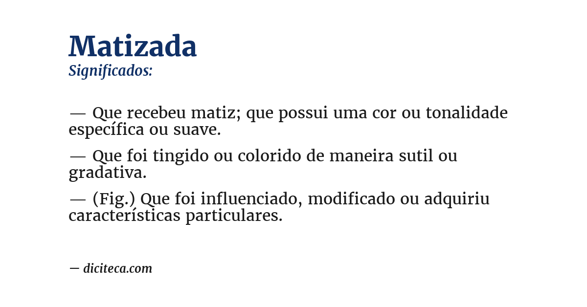 Significado de matizada
