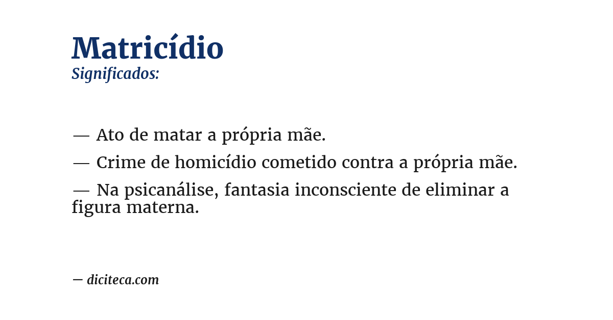 Significado de matricídio
