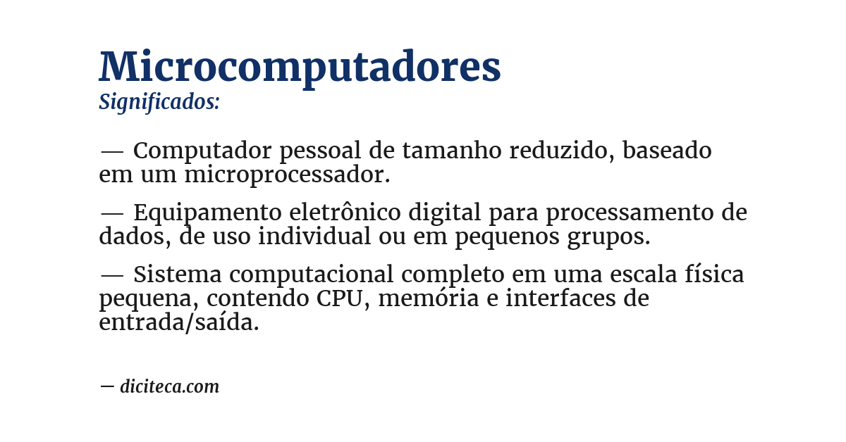 Significado de microcomputadores